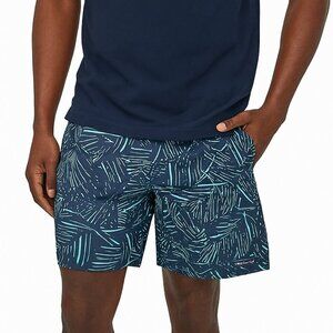 Patagonia Men’s Baggies Long Casual Swim Trunk Shorts Navy Palm Print Medium